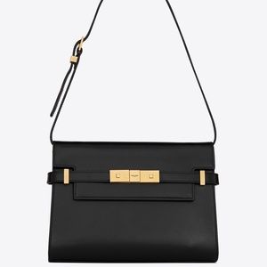 MANHATTAN SHOULDER BAG IN BOX SAINT LAURENT LEATHER